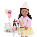18-inch doll with birthday party playset