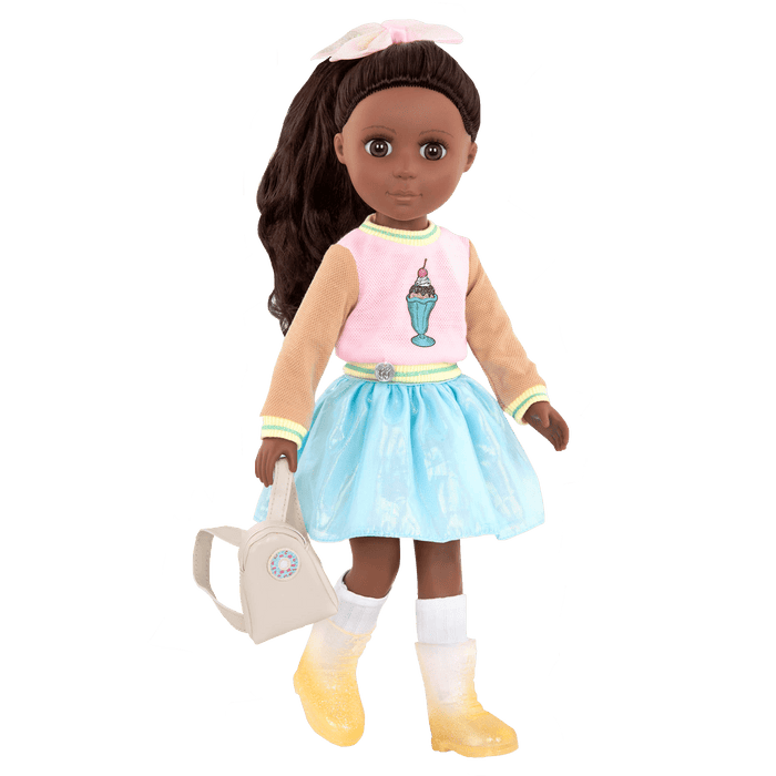 Ice cream top with glitter boots for 14-inch doll