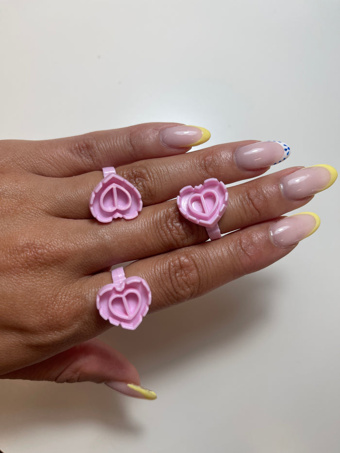 Sweet Heart Glue Rings (100pcs)