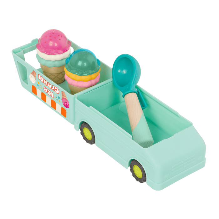 Toy ice cream truck with scoops.