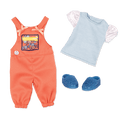 Candy shop overalls for 14-inch doll