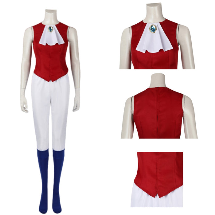 Sword Fighter Peach Costume - Mario Princess Peach: Showtime Cos Replica - Adult & Kids Full Set