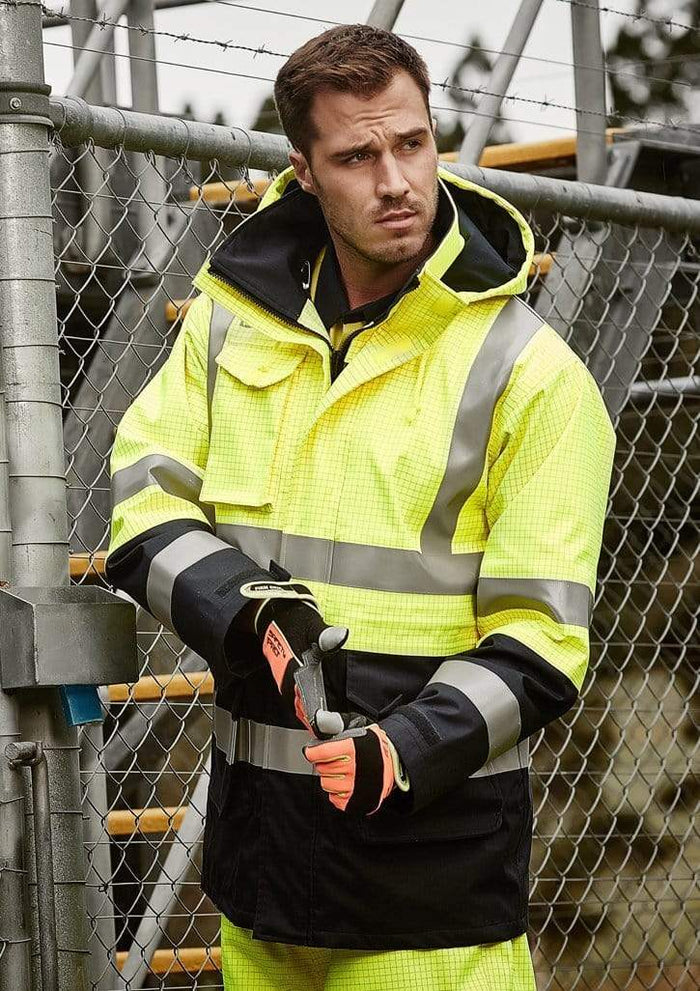 SYZMIK men's FR ARC rated anti-static waterproof jacket ZJ900 Work Wear Syzmik