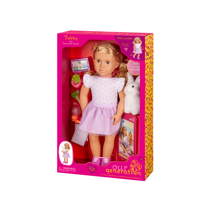 Our Generation 18-inch Doll Tabby and her pet bunny Summer
