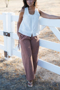 Terry striped fall pant