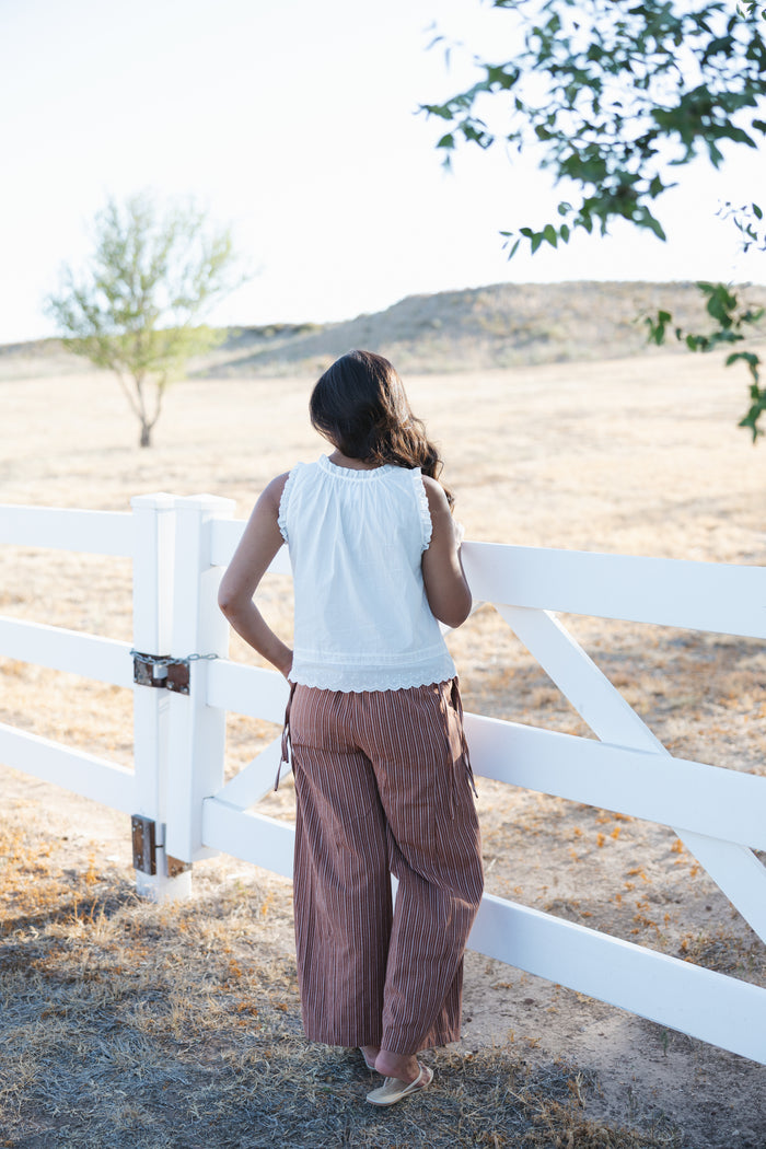 Terry striped fall pant