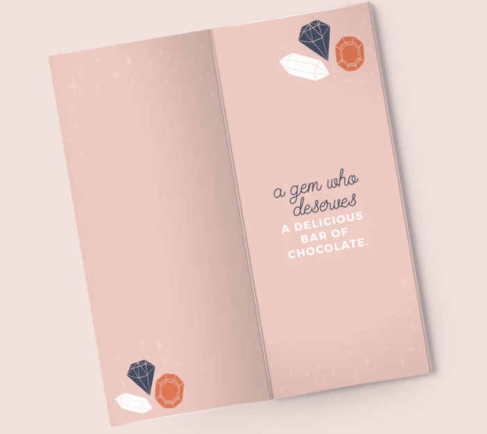 Thanks You're a Gem Chocolate Card Inside