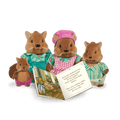 Miniature squirrel figurine set with storybook
