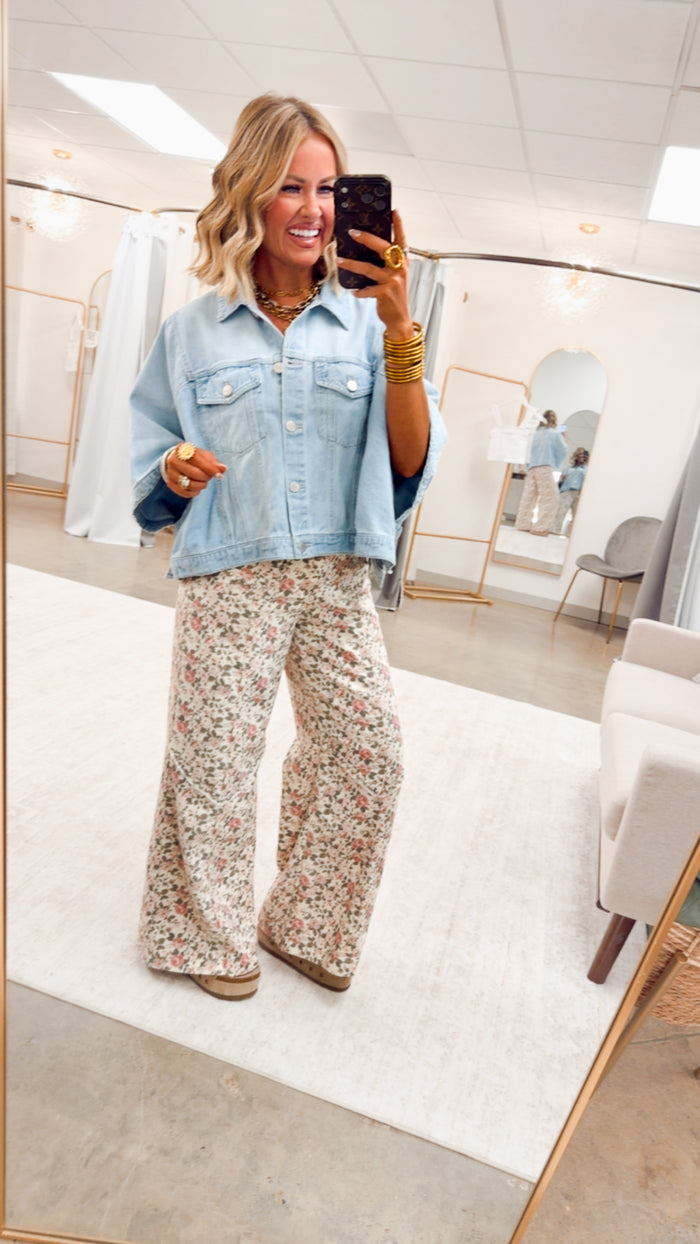 The Denim Drift Poncho Jacket-Light Denim