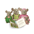 Miniature mouse figurine set with storybook