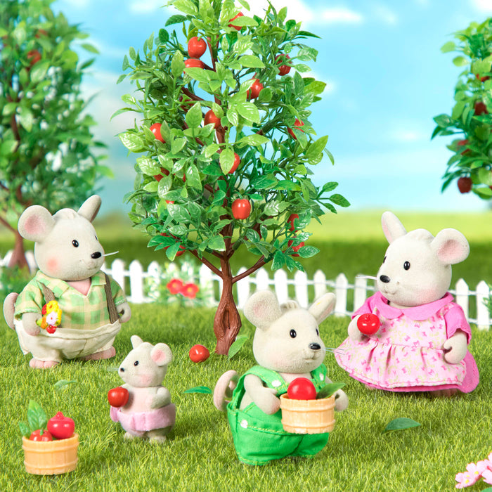 Miniature mouse figurine set with storybook