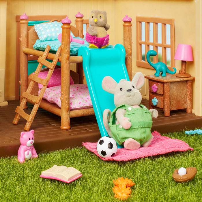 Miniature mouse figurine set with storybook