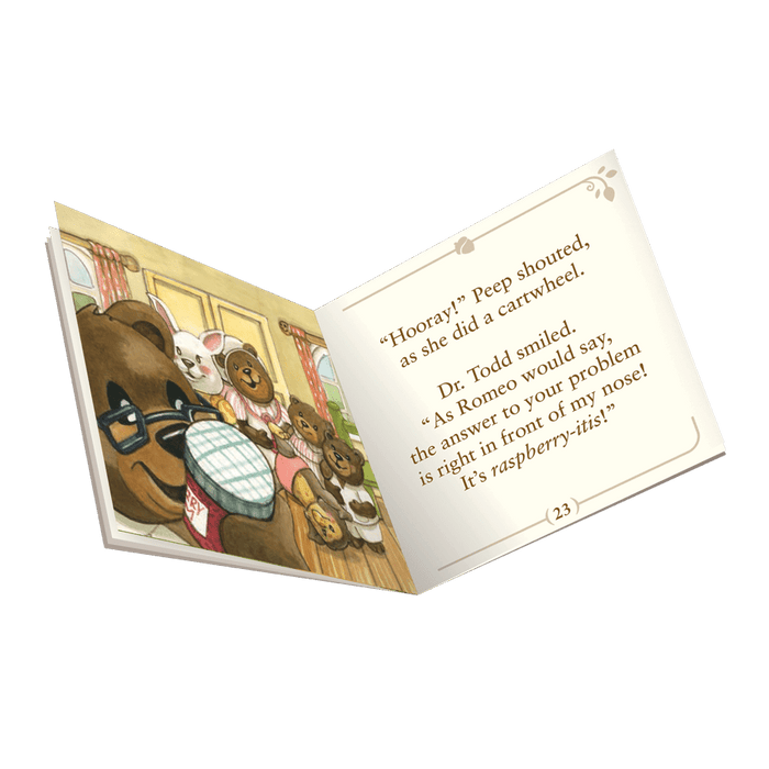 Miniature bear figurine set with storybook