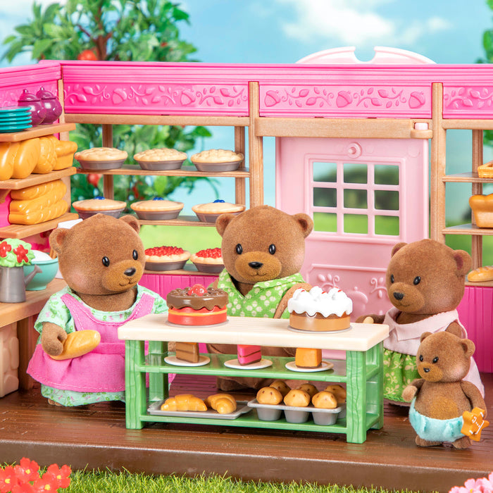 Miniature bear figurine set with storybook