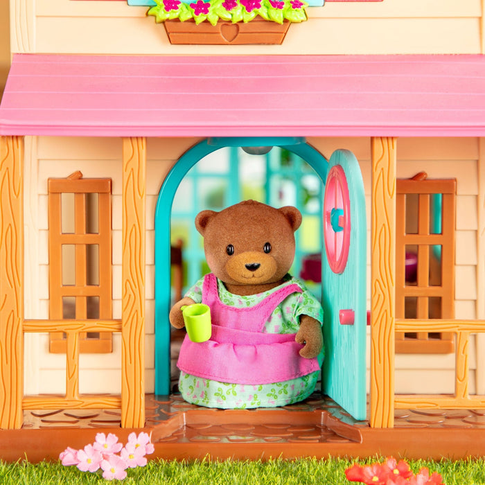 Miniature bear figurine set with storybook