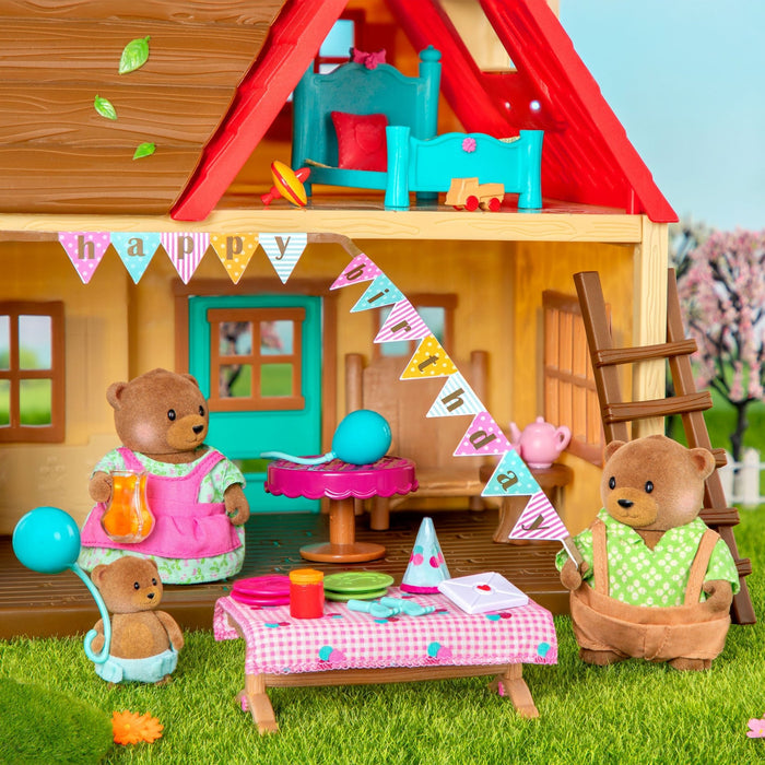 Miniature bear figurine set with storybook