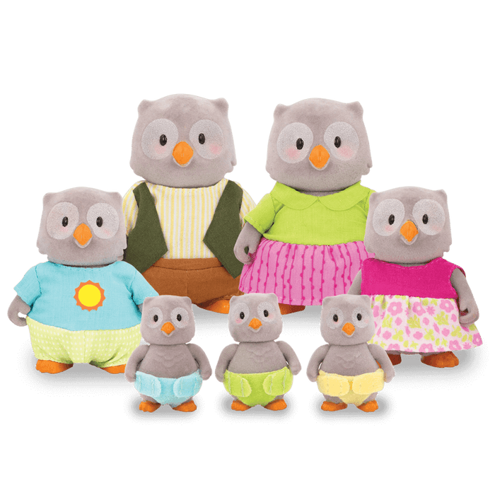 Miniature owl figurine set