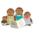 Miniature monkey figurine set with storybook
