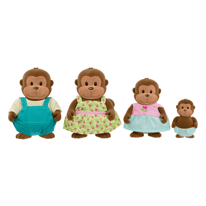 Miniature monkey figurine set with storybook