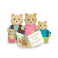 Miniature cat figurine set with storybook