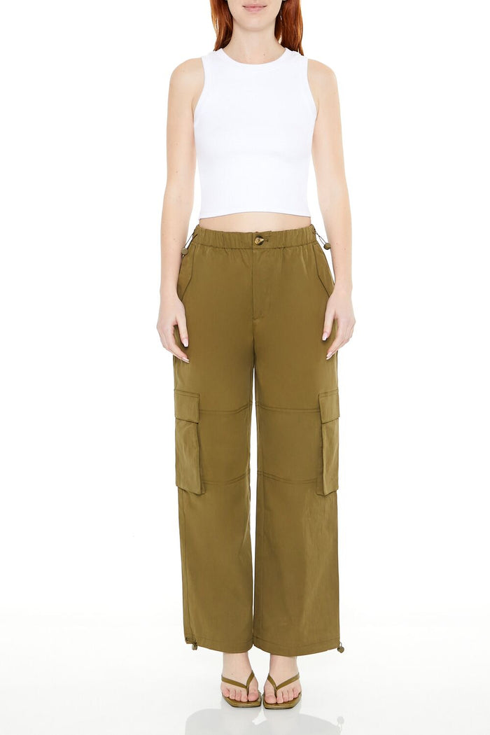 Toggle Drawstring Cargo Joggers