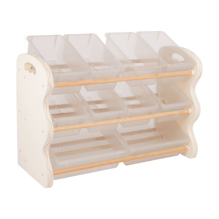 Kids playroom bin storage organizer shelf