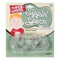 Toysmith Sippin' Specs clear plastic straw glasses in Super-Looper packaging, featuring a child sipping a drink. Choking hazard warning; for ages 3+. Brand: Toysmith.