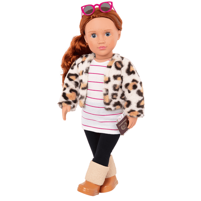 Travel outfit and accessories for 18-inch doll