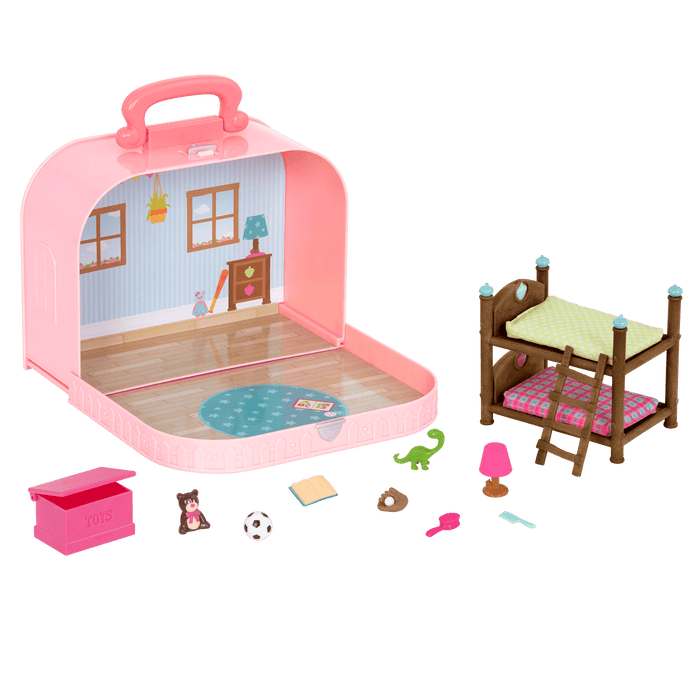 Bunkbed playset in carry case