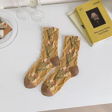 Trendy Vintage Floral Stockings- Flower B