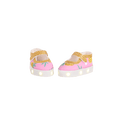 Pink and gold pineapple-printed light up shoes for 14-inch doll