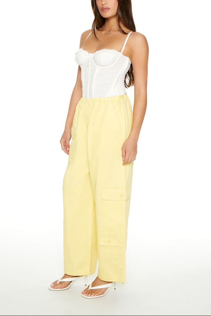 Twill Toggle Drawstring Cargo Pants
