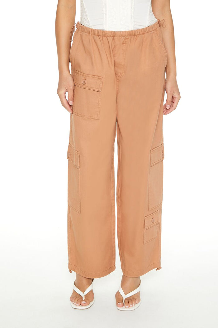 Twill Toggle Drawstring Cargo Pants