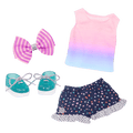 Doll outfit top shorts and shoes