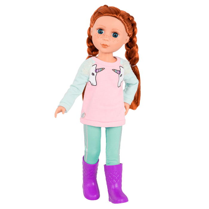 Unicorn-themed outfit for 14-inch doll
