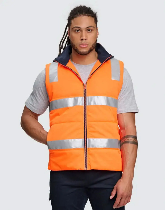 Unisex Hi-Vis Safety Hooded Puffer Vest SW93