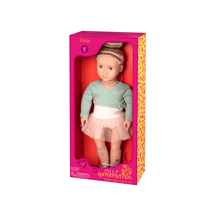18-inch ballet doll with blonde hair and green eyes