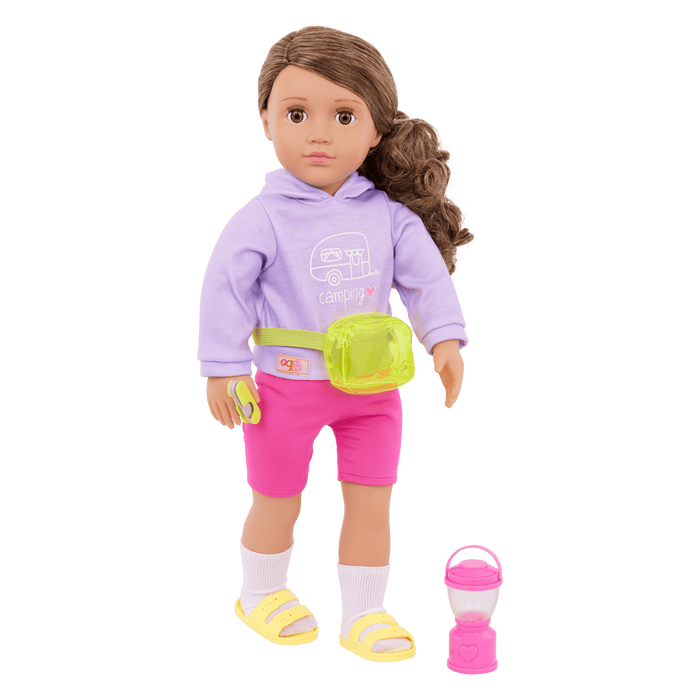 Our Generation 18-inch Doll Vivian with camping accessories