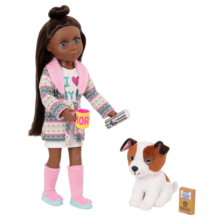 Robe and pet accessories for 14-inch doll