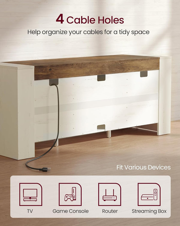 White Farmhouse TV Stand - Canva Home