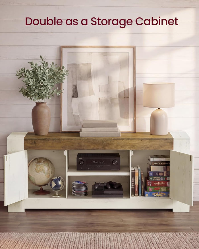 White Farmhouse TV Stand - Canva Home