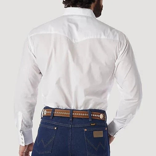 White Pearl Snap | Wrangler Mens