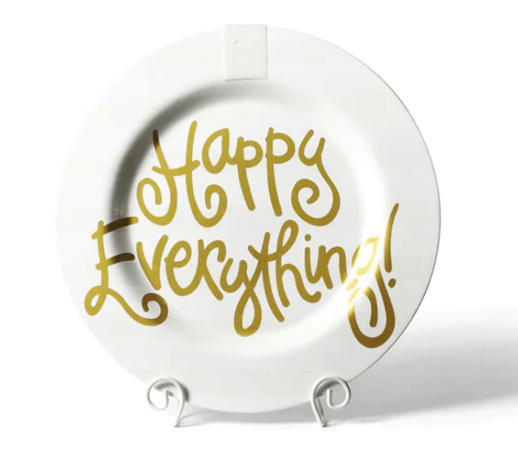 White Stripe Big Happy Everything Round Platter