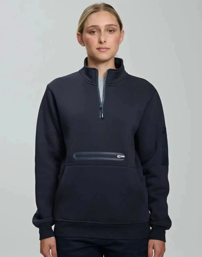 Winning Spirit Unisex Premium Fleece Half Zip Work Sweat Shirt FL15 Winning Spirit