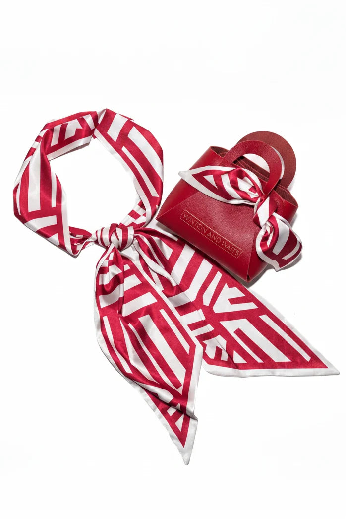 Winton and Waits Red White Gameday Scarf