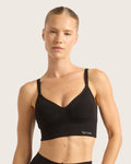 Wireless Low Back Bra - Black
