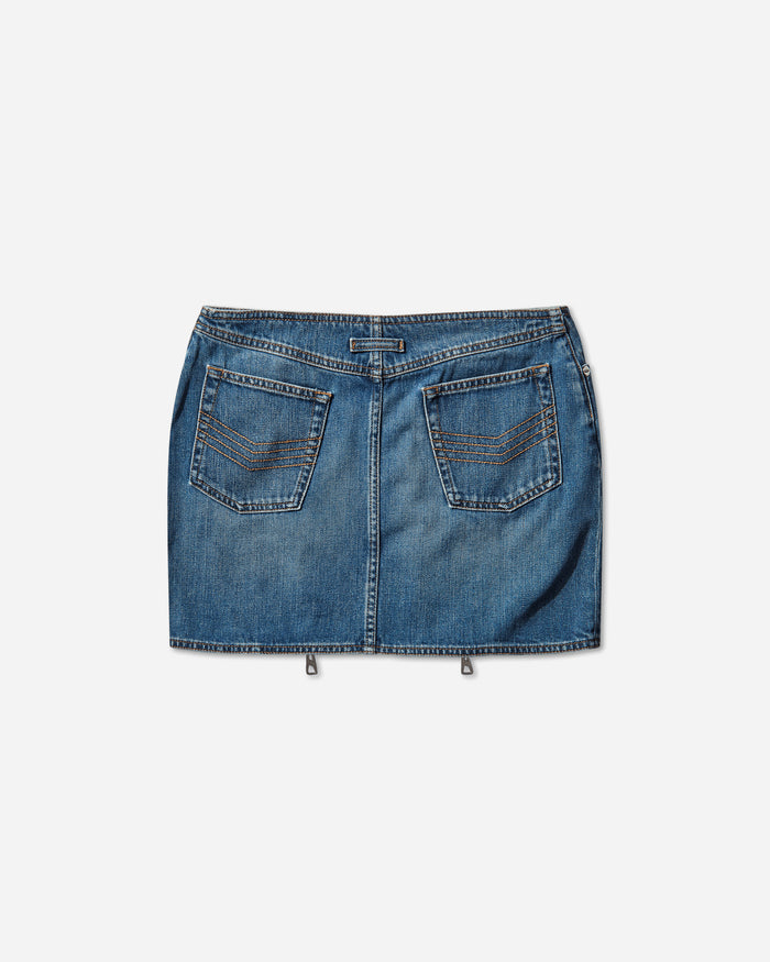 Jean Paul Gaultier Wmns Denim Front Zipped Mini Skirt Vintage Blue  Skirts Mini 2504WSK023D025 57