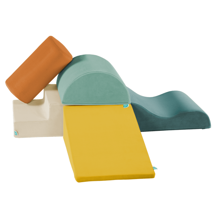 5-piece modular foam play shapes for kids indoor active basement play