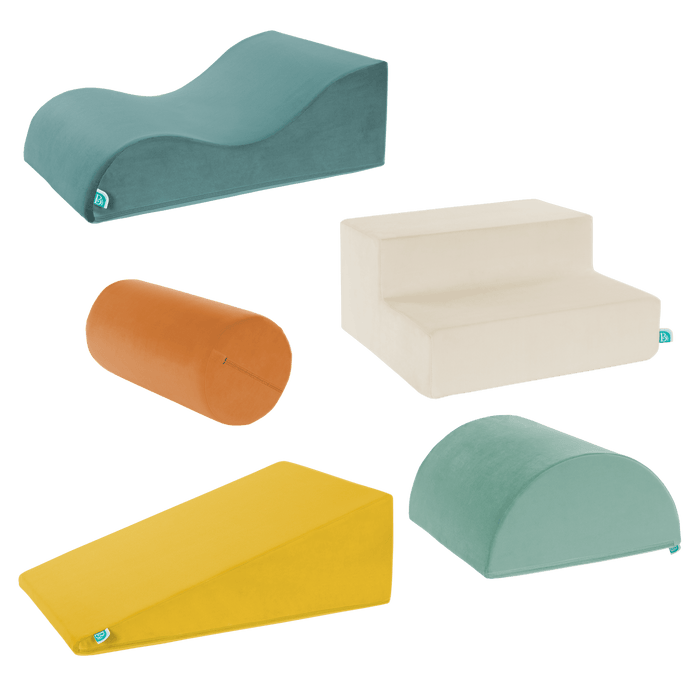 5-piece modular foam play shapes for kids indoor active basement play