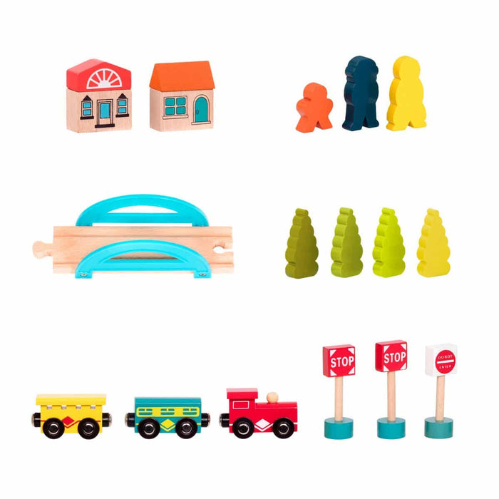 Wooden train set.